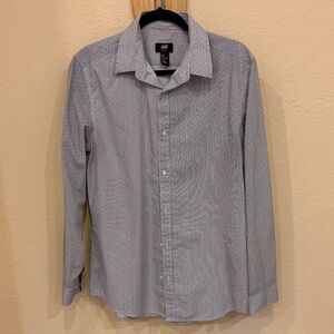 H&M Black and White Striped Men's Casual Button Down Shirt